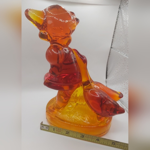 L.E. Smith Amberina girl with two geese glass figurine - Picture 8 of 10